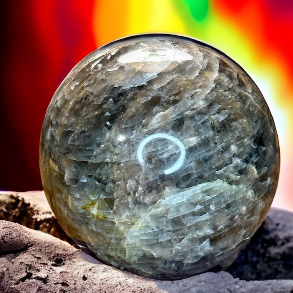 Black moonstone sphere